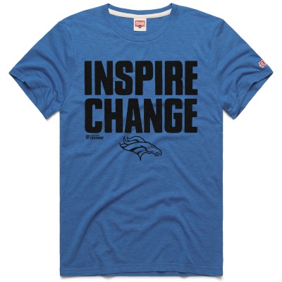 Футболка Unisex Denver Broncos Homage Blue 2024 Inspire Change Tri-Blend