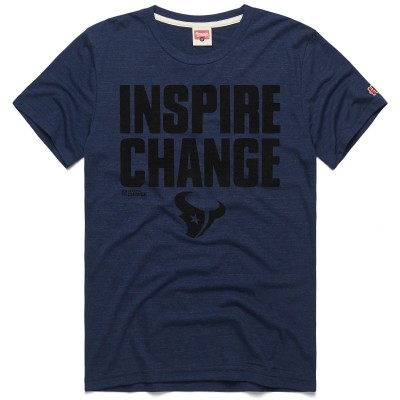 Футболка Unisex Houston Texans Homage Navy 2024 Inspire Change Tri-Blend