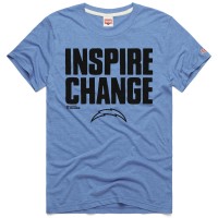 Unisex Los Angeles Chargers Homage Light Blue 2024 Inspire Change Tri-Blend T-Shirt