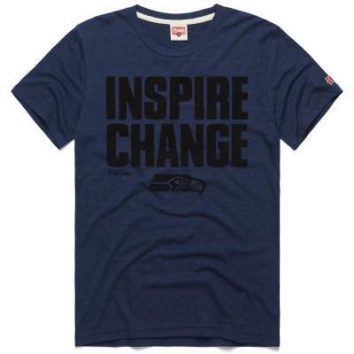 Unisex Seattle Seahawks Homage College Navy 2024 Inspire Change Tri-Blend T-Shirt