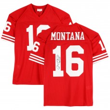 Joe Montana San Francisco 49ers Autographed Fanatics Authentic Scarlet Mitchell & Ness Authentic Jersey with Joe Cool Inscription