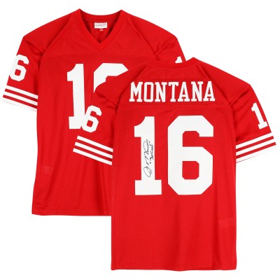 Joe Montana San Francisco 49ers Autographed Fanatics Authentic Scarlet Mitchell & Ness Authentic Jersey with Joe Cool Inscription