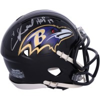 Ed Reed Baltimore Ravens Autographed Fanatics Authentic Speed Mini Helmet with HOF 19 Inscription
