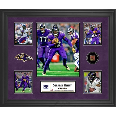 Derrick Henry Baltimore Ravens Fanatics Authentic 20 x 24 Five-Photo Collage with a with a Piece of Game-Used Football