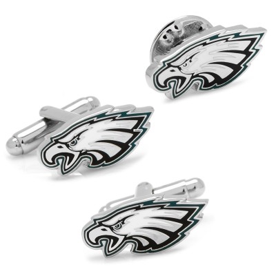 Philadelphia Eagles Cufflinks & Lapel Pin Set