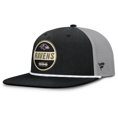 Бейсболка Baltimore Ravens Fanatics Black/Gray Edge Rush Trucker