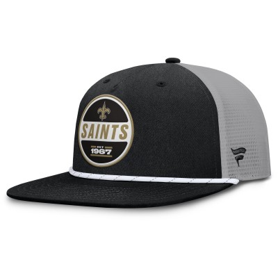 Бейсболка New Orleans Saints Fanatics Black/Gray Edge Rush Trucker