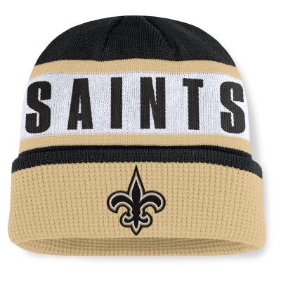 New Orleans Saints Fanatics Black/Gold Oskie Cuffed Knit Hat