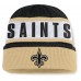 New Orleans Saints Fanatics Black/Gold Oskie Cuffed Knit Hat New Orleans Saints Fanatics Black/Gold Oskie Cuffed Knit Hat