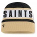 New Orleans Saints Fanatics Black/Gold Oskie Cuffed Knit Hat