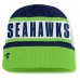 Seattle Seahawks Fanatics College Navy/Neon Green Oskie Cuffed Knit Hat