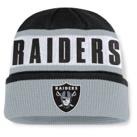 Las Vegas Raiders Fanatics Black/Gray Oskie Cuffed Knit Hat