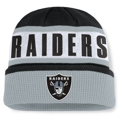 Las Vegas Raiders Fanatics Black/Gray Oskie Cuffed Knit Hat