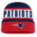 New England Patriots Fanatics Navy/Red Oskie Cuffed Knit Hat