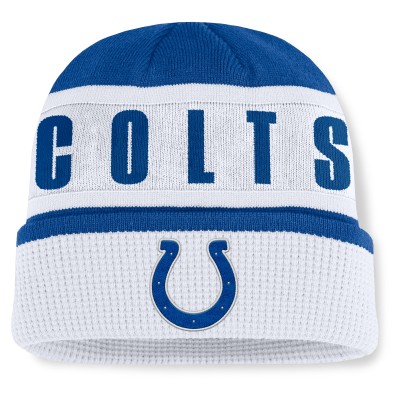Indianapolis Colts Fanatics Royal/White Oskie Cuffed Knit Hat