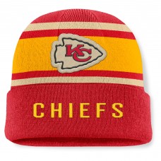 Kansas City Chiefs Fanatics Red/Gold Heritage O-Line Cuffed Knit Hat