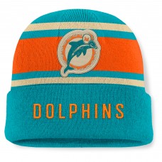 Miami Dolphins Fanatics Aqua/Orange Heritage O-Line Cuffed Knit Hat