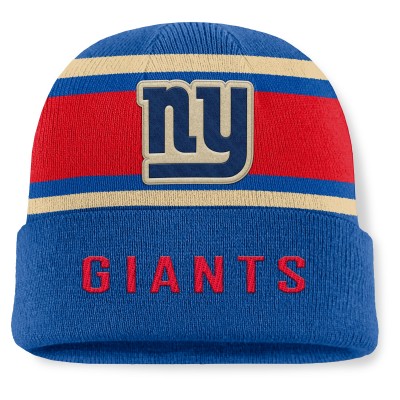 New York Giants Fanatics Royal/Red Heritage O-Line Cuffed Knit Hat