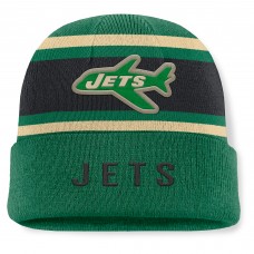New York Jets Fanatics Green/Black Heritage O-Line Cuffed Knit Hat New York Jets Fanatics Green/Black Heritage O-Line Cuffed Knit Hat