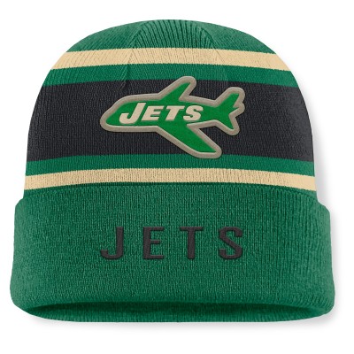 New York Jets Fanatics Green/Black Heritage O-Line Cuffed Knit Hat