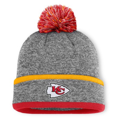 Шапка с помпоном Kansas City Chiefs Fanatics Heather Gray Motion