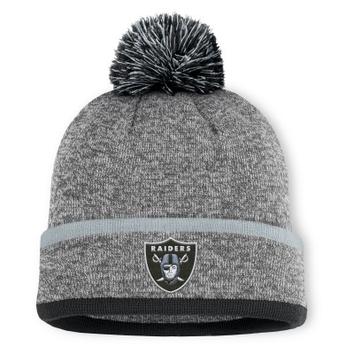 Шапка с помпоном Las Vegas Raiders Fanatics Heather Gray Motion
