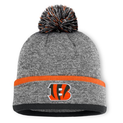 Шапка с помпоном Cincinnati Bengals Fanatics Heather Gray Motion