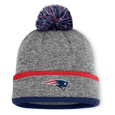 Шапка с помпоном New England Patriots Fanatics Heather Gray Motion