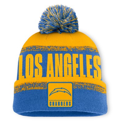 Шапка с помпоном Los Angeles Chargers Fanatics Powder Blue/Gold Play Action