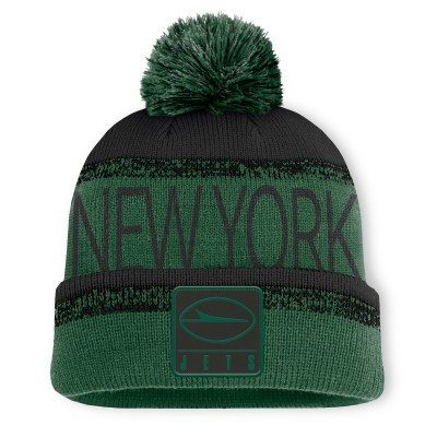 Шапка с помпоном New York Jets Fanatics Green/Black Play Action