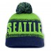 Шапка с помпоном Seattle Seahawks Fanatics College Navy/Neon Green Play Action