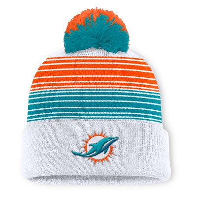 Шапка с помпоном Miami Dolphins Fanatics White Ghost