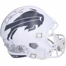 Dalton Kincaid Buffalo Bills Autographed Fanatics Authentic 2024 Salute to Service Speed Replica Helmet