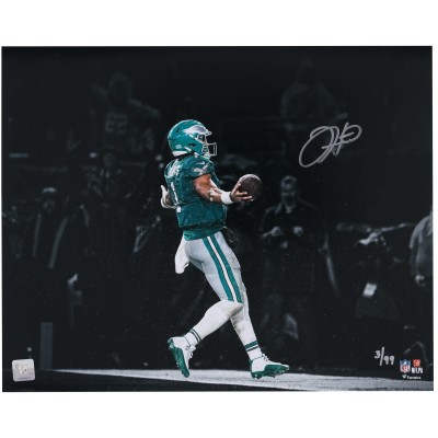 Jalen Hurts Philadelphia Eagles Autographed Fanatics Authentic 16 x 20 2023 Week 12 Walk-Off Overtime Touchdown Spotlight Photograph - Limited Edition of 99