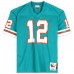 Игровая джерси Bob Griese Miami Dolphins Autographed Mitchell and Ness 1973 Teal Authentic with H.o.F. 90 Inscription