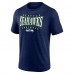 Seattle Seahawks College Navy Divided Warp Tri-Blend T-Shirt