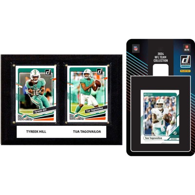Miami Dolphins 6 x 8 Player Plaque & 2024 Team Trading Card Set