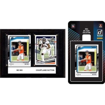 Denver Broncos 6 x 8 Player Plaque & 2024 Team Trading Card Set