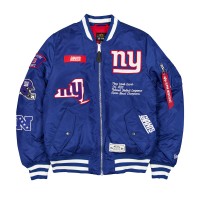 New York Giants New Era x Alpha Industries Royal MA-1 Full-Zip Bomber Jacket