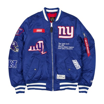 New York Giants New Era x Alpha Industries Royal MA-1 Full-Zip Bomber Jacket
