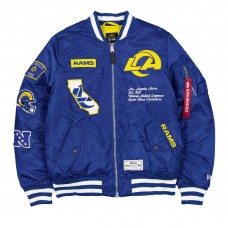 Los Angeles Rams New Era x Alpha Industries MA-1 Full-Zip Bomber Jacket - Royal
