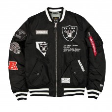 Las Vegas Raiders New Era x Alpha Industries Black MA-1 Full-Zip Bomber Jacket