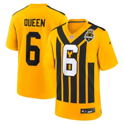 Игровая джерси Pittsburgh Steelers Patrick Queen Nike Gold Alternate 1933 Throwback Game