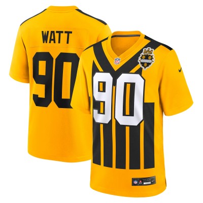 Игровая джерси Pittsburgh Steelers T.J. Watt Nike Gold Alternate 1933 Throwback Game