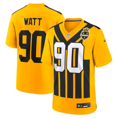 Джерси Pittsburgh Steelers T.J. Watt Nike Gold Alternate 1933 Throwback Game