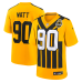 Джерси Pittsburgh Steelers T.J. Watt Nike Gold Alternate 1933 Throwback Game Джерси Pittsburgh Steelers T.J. Watt Nike Gold Alternate 1933 Throwback Game
