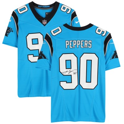 Игровая джерси Julius Peppers Carolina Panthers Autographed Fanatics Authentic Nike Limited Blue Alternate Authentic