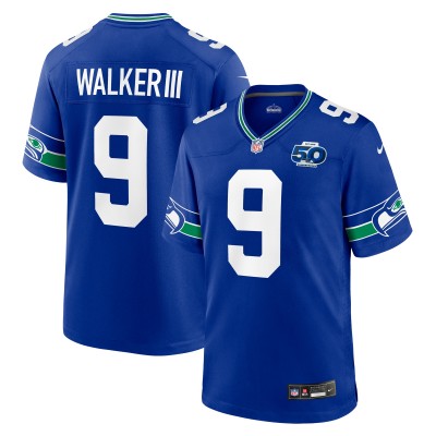 Seattle Seahawks Kenneth Walker III Nike Royal Alternate 50th Season Game Jersey