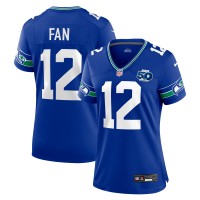 Женская Seattle Seahawks 12 Fan Nike Royal Alternate 2 50th Season Game Jersey