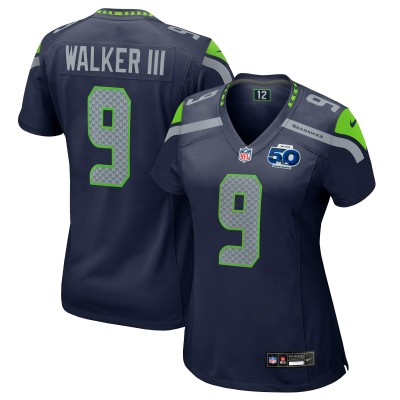 Женская Seattle Seahawks Kenneth Walker III Nike College Navy 50th Season Game Jersey